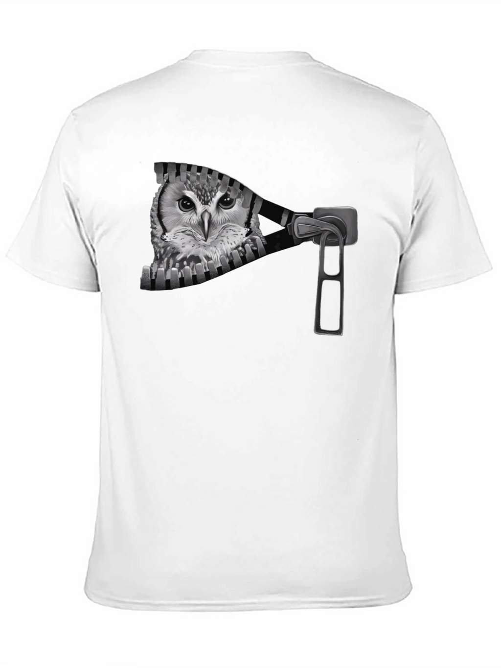 Owl Zip T-Shirt - Mens Graphic Tee