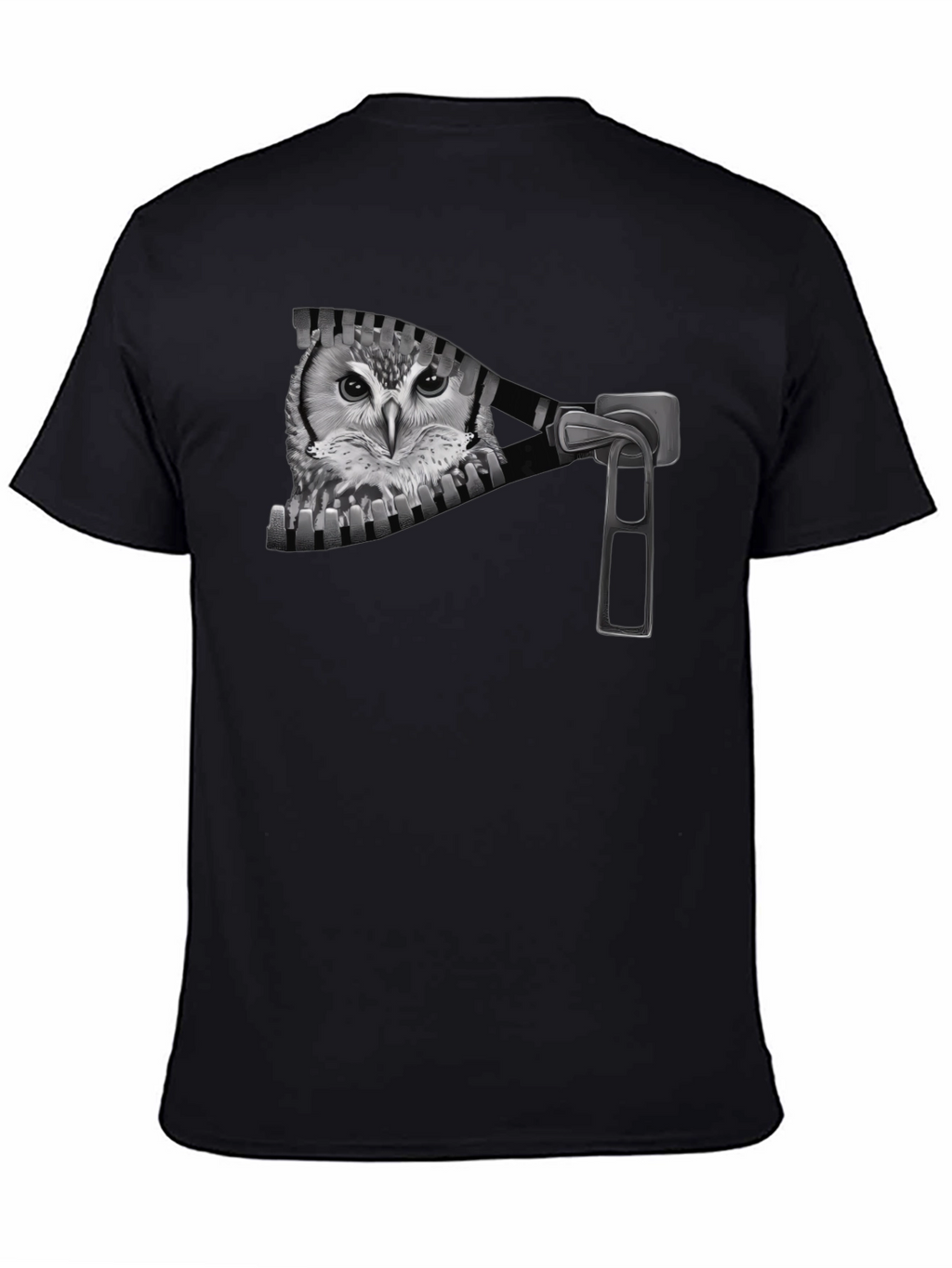 Owl Zip T-Shirt - Mens Graphic Tee