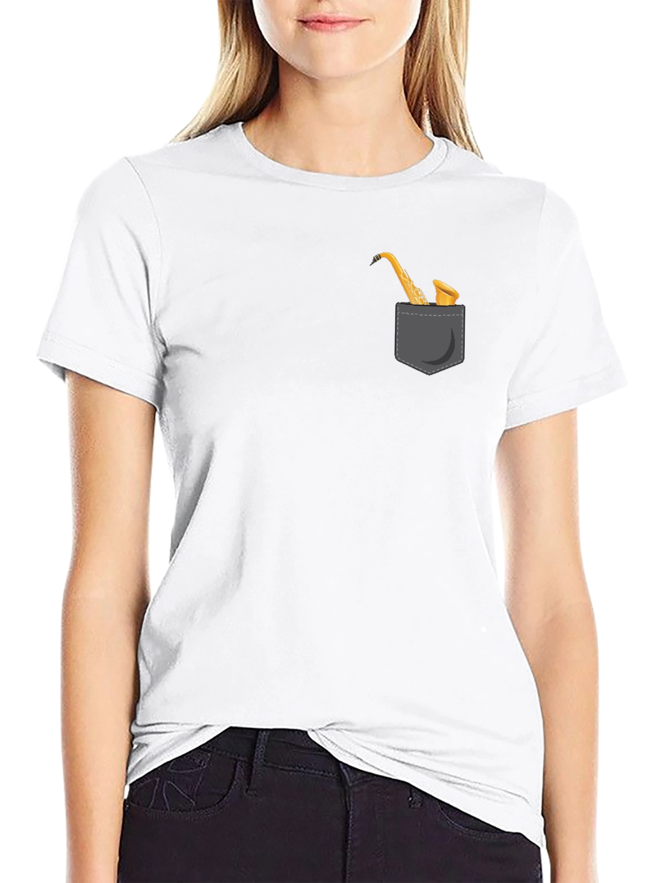 Saxophone Pocket Graphic Tee - Musician Style