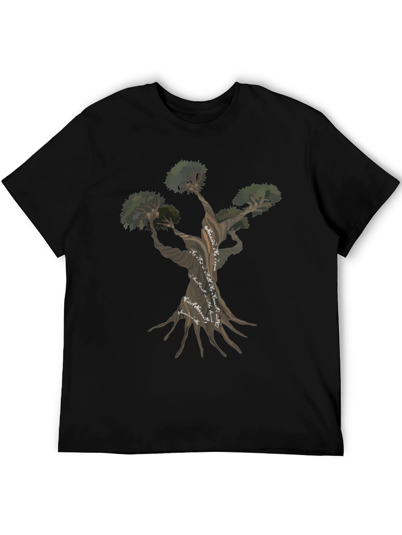 Unique Tree Graphic Black T-Shirt