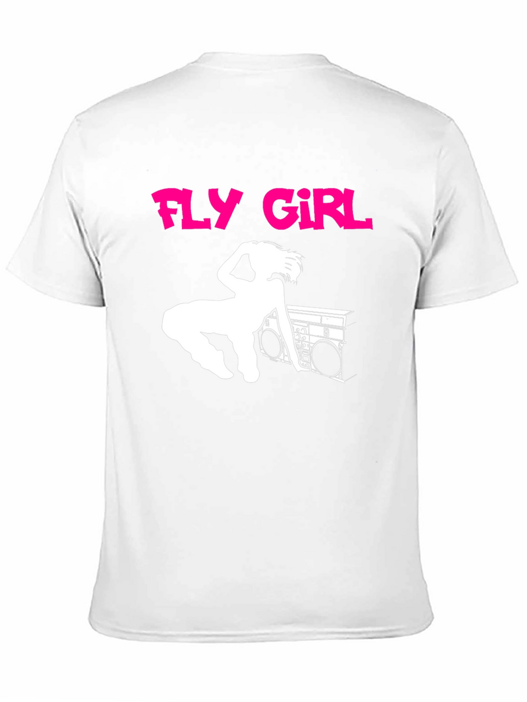 Fly Girl Tee - Retro 80s Boombox Graphic T-Shirt