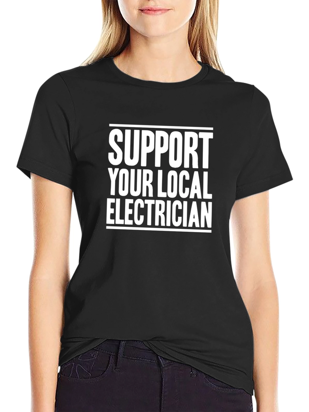 Support Your Local Electrician T-Shirt - Black