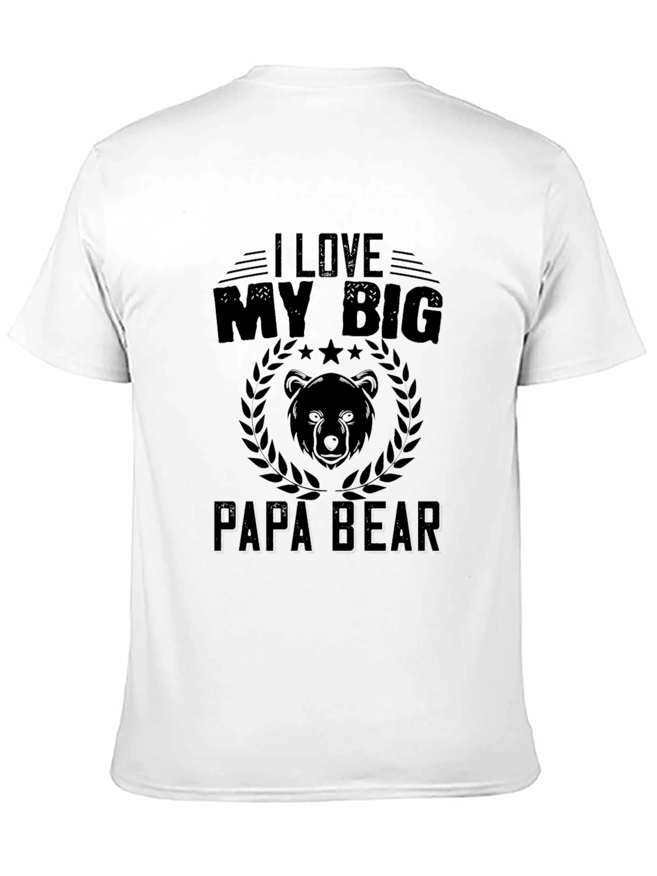 I Love My Big Papa Bear Black T-Shirt
