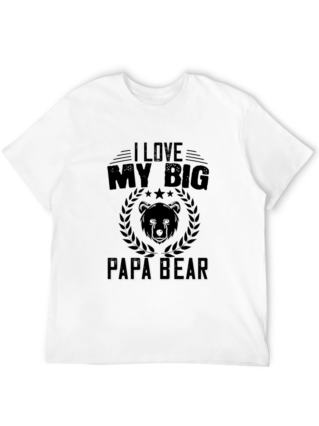 I Love My Big Papa Bear Black T-Shirt