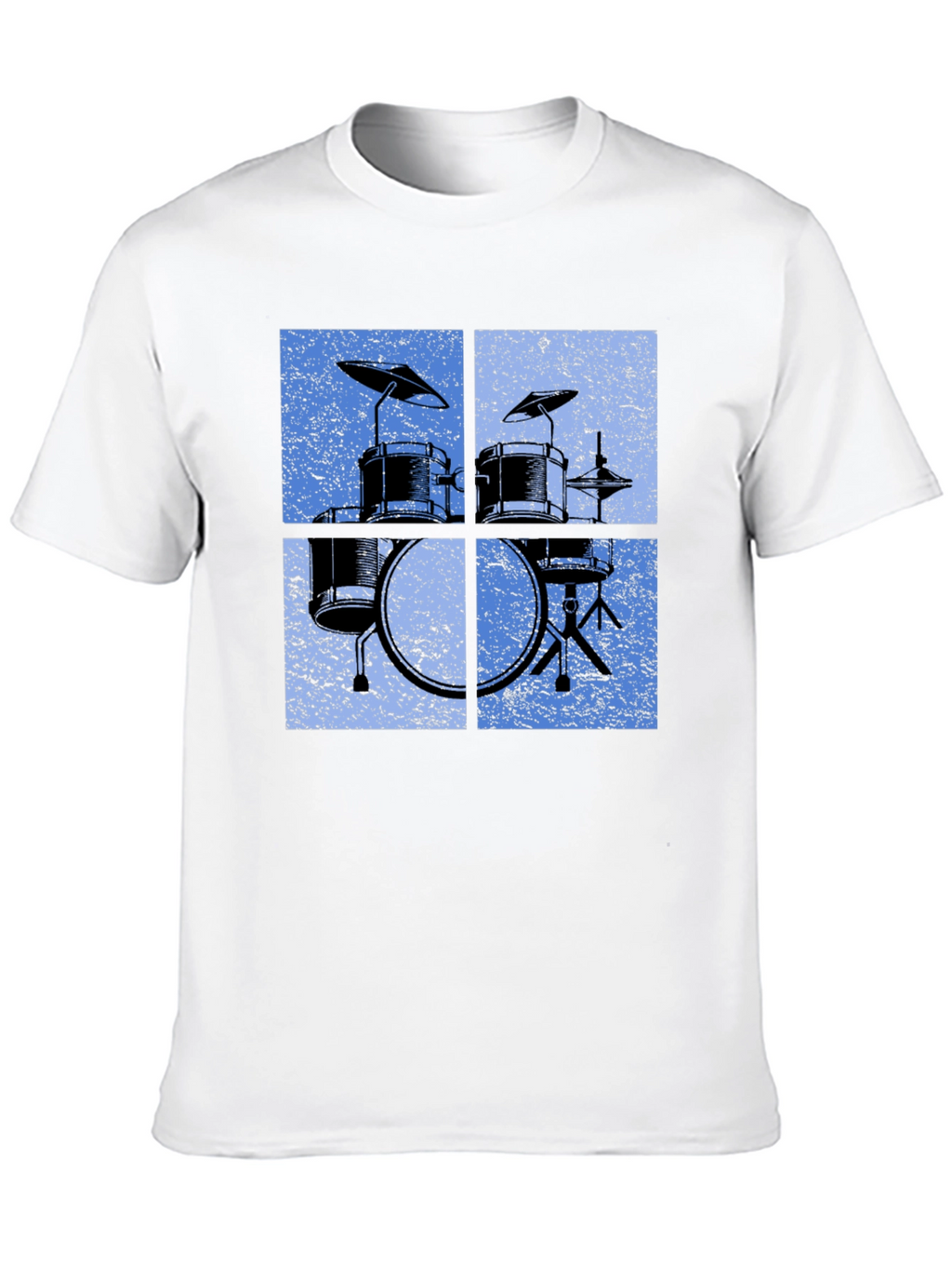 Retro Drum Set Graphic Tee - Black