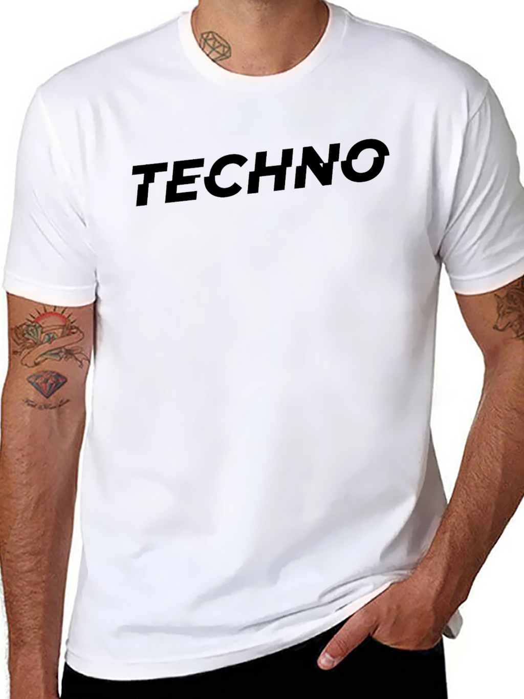 Techno T-Shirt - Black Cotton Graphic Tee