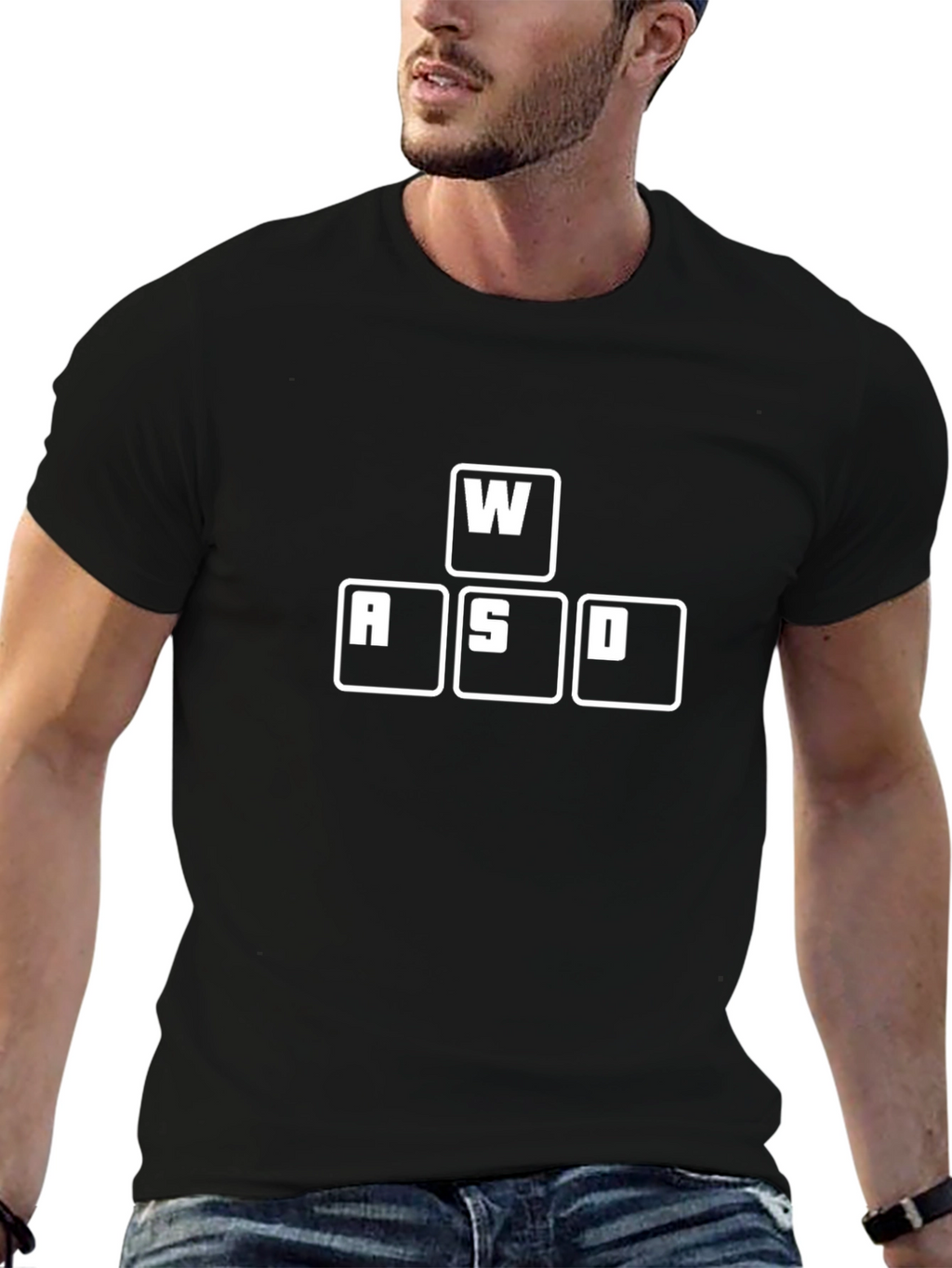 Gamer Tee: WASD Keys Black T-Shirt