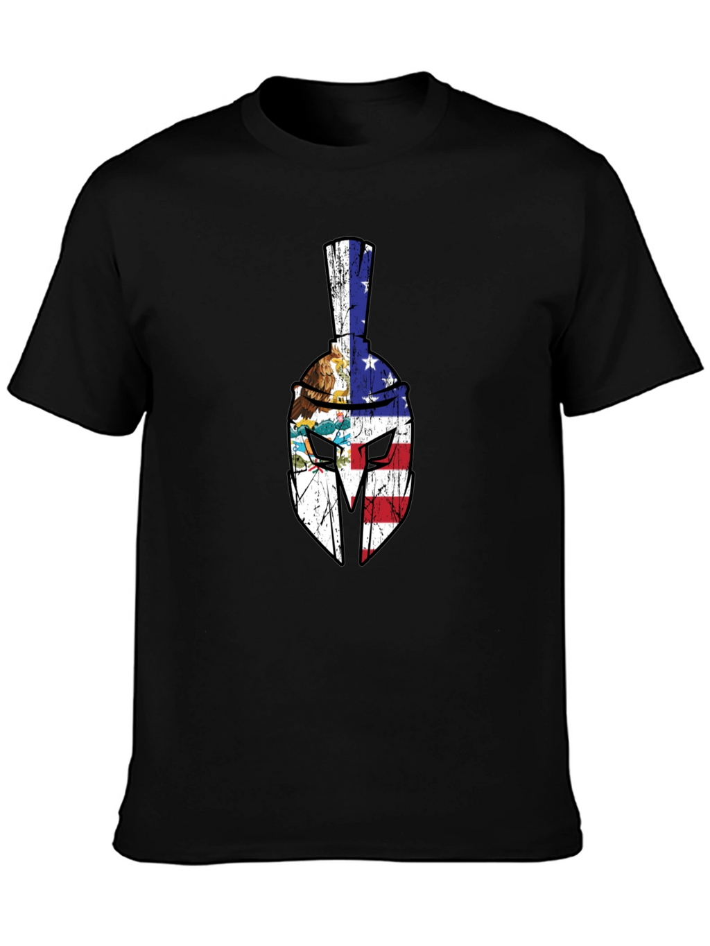 Spartan Helmet USA Flag Graphic Tee