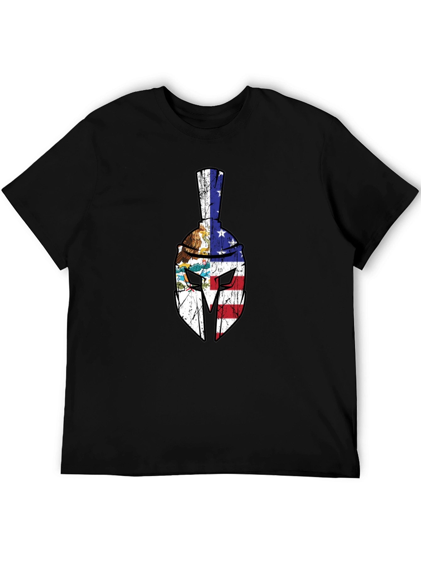 Spartan Helmet USA Flag Graphic Tee