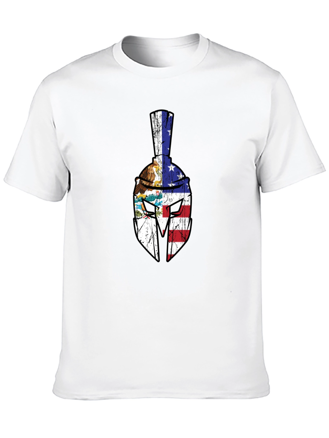 Spartan Helmet USA Flag Graphic Tee