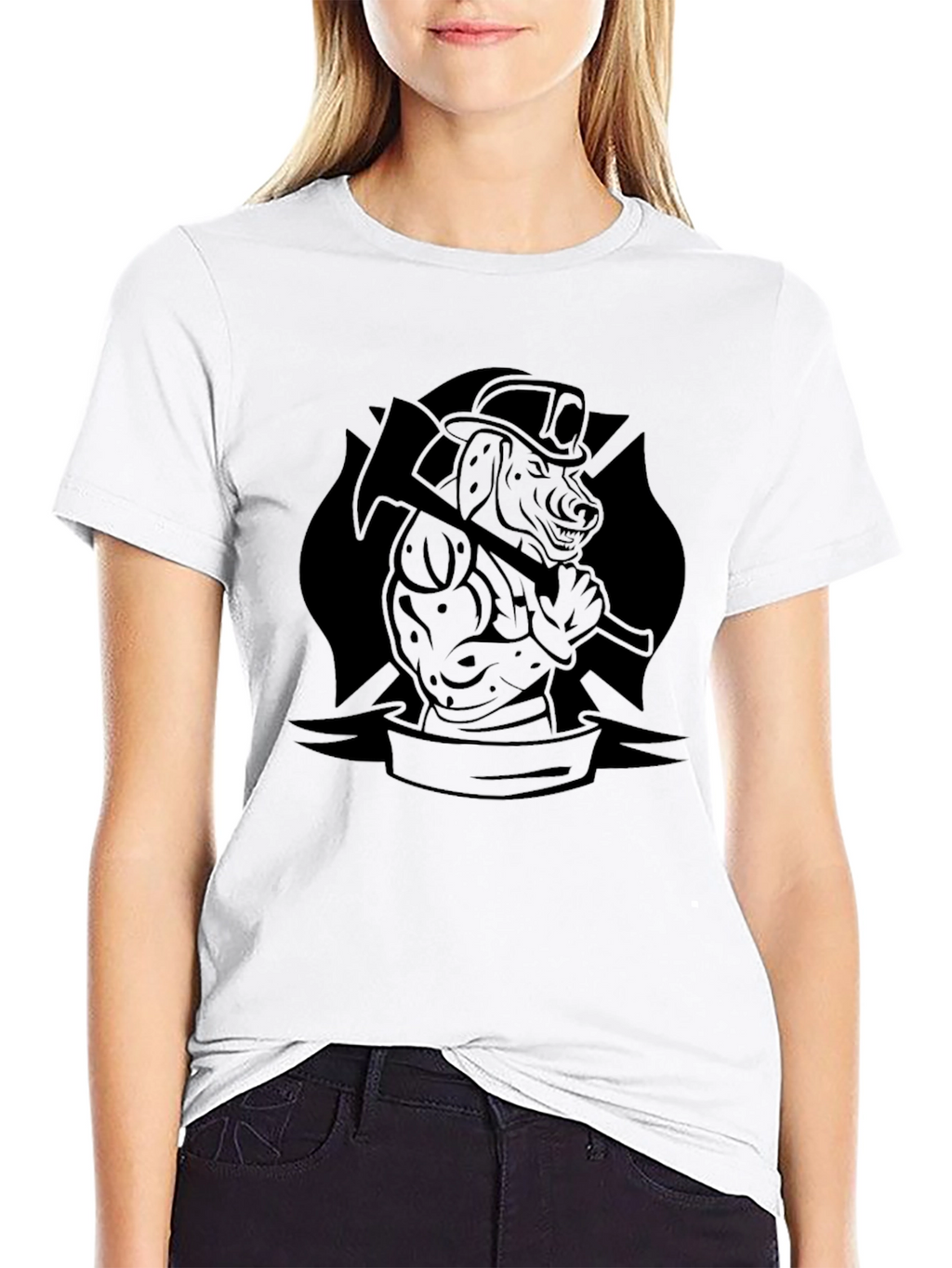 Firefighter Dog Graphic T-Shirt