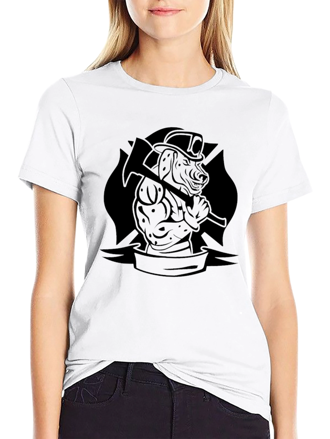 Firefighter Dog Graphic T-Shirt