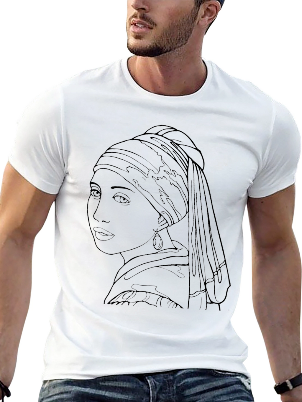 Girl with a Pearl Earring Black T-Shirt