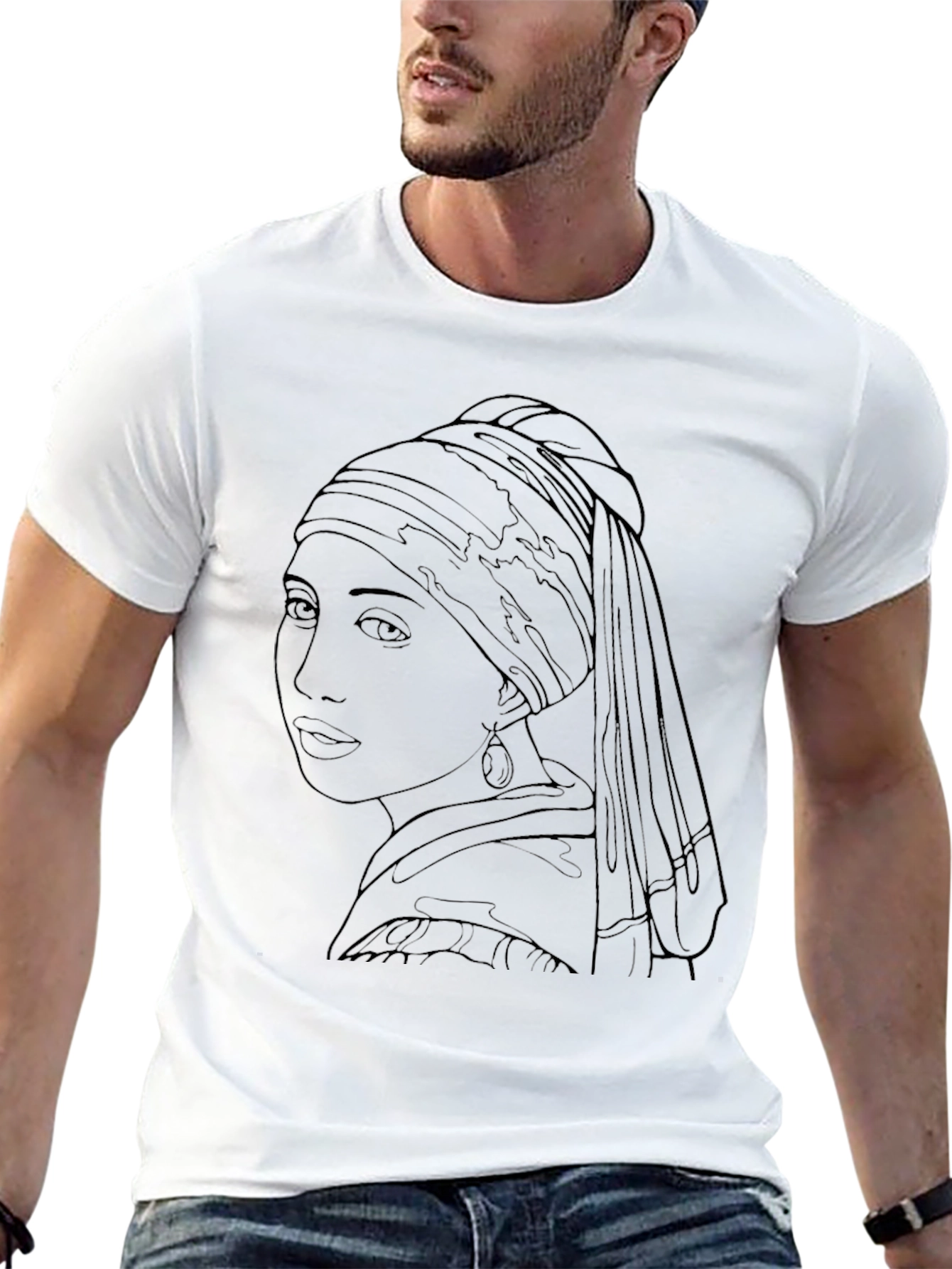Girl with a Pearl Earring Black T-Shirt