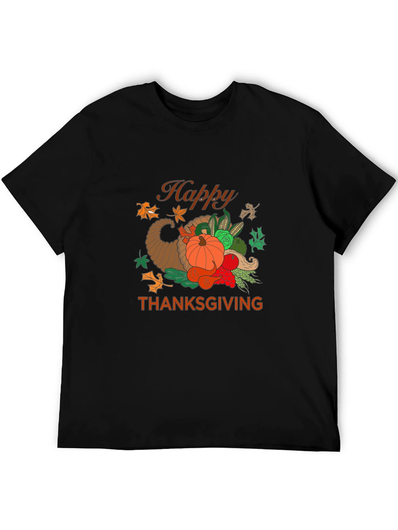 Happy Thanksgiving Graphic Print T-Shirt