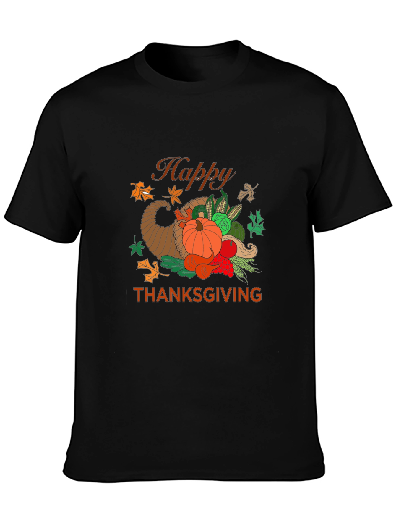 Happy Thanksgiving Graphic Print T-Shirt