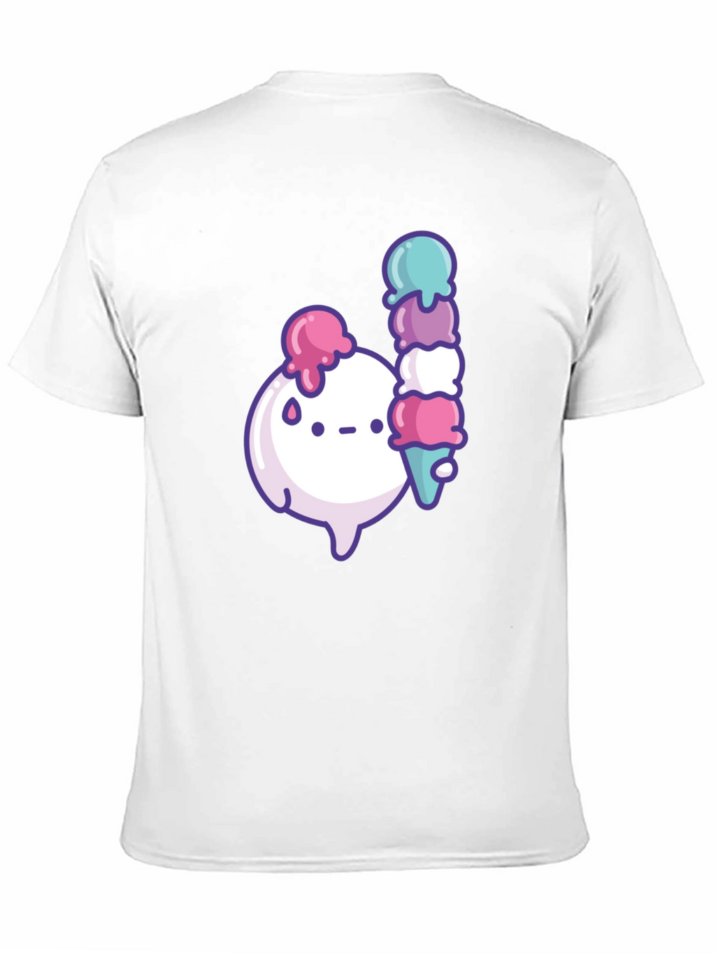 Kawaii Ice Cream Graphic Black T-Shirt