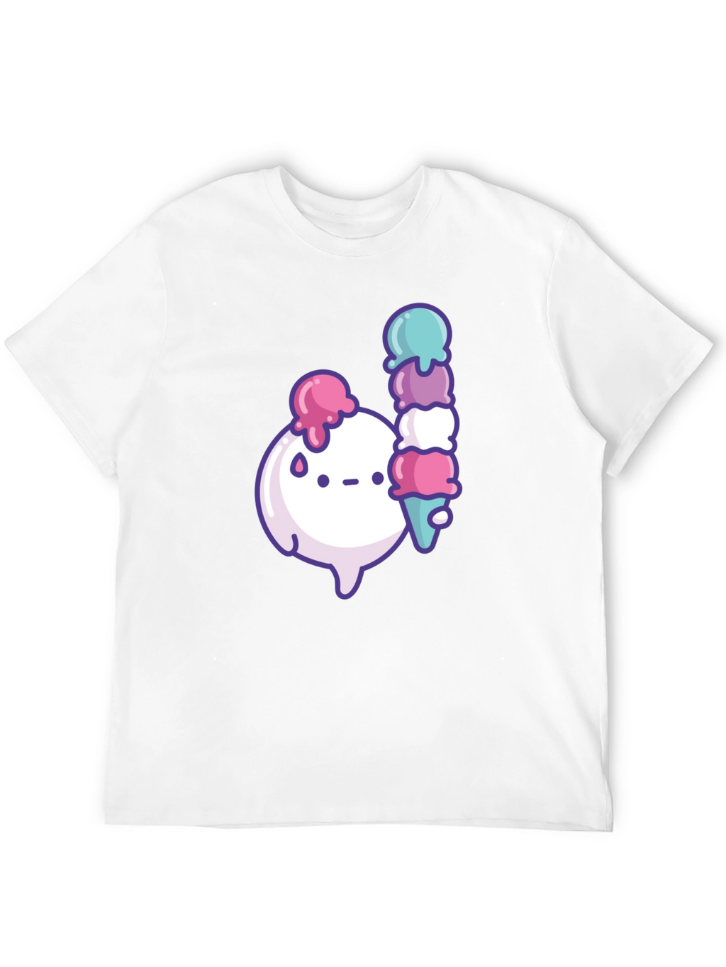 Kawaii Ice Cream Graphic Black T-Shirt