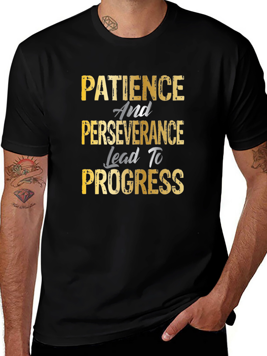 Patience Perseverance Progress Black Graphic Tee