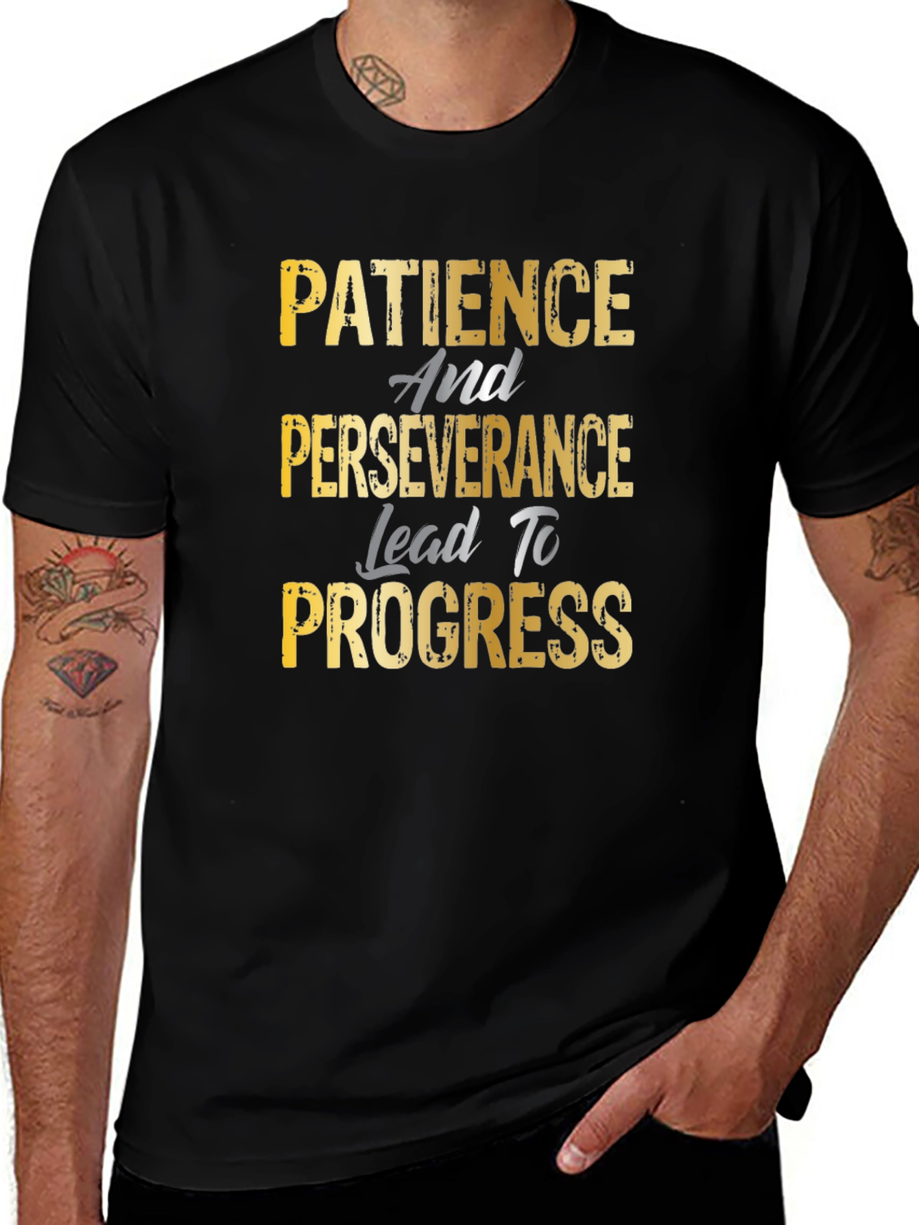 Patience Perseverance Progress Black Graphic Tee