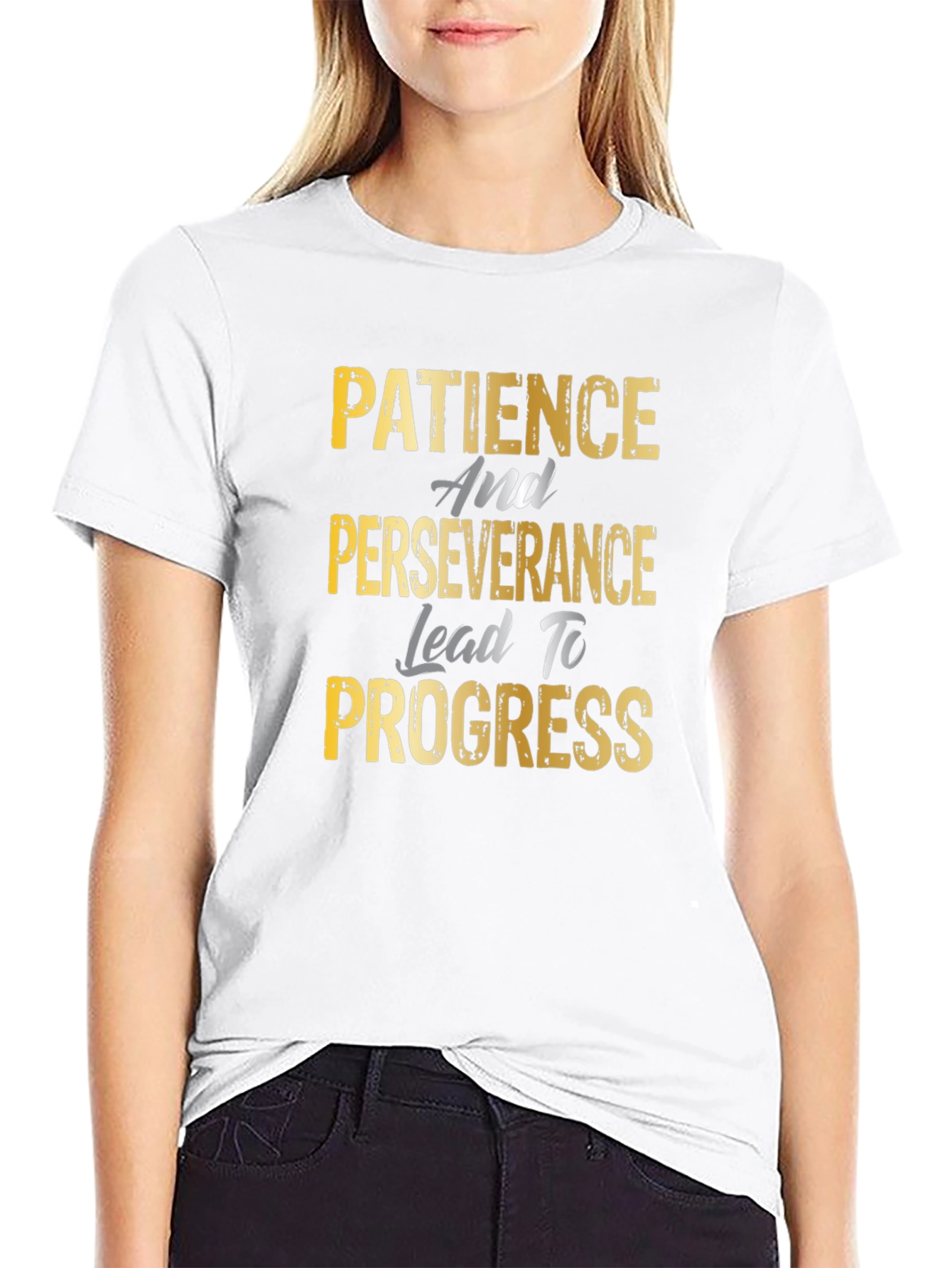 Patience Perseverance Progress Black Graphic Tee