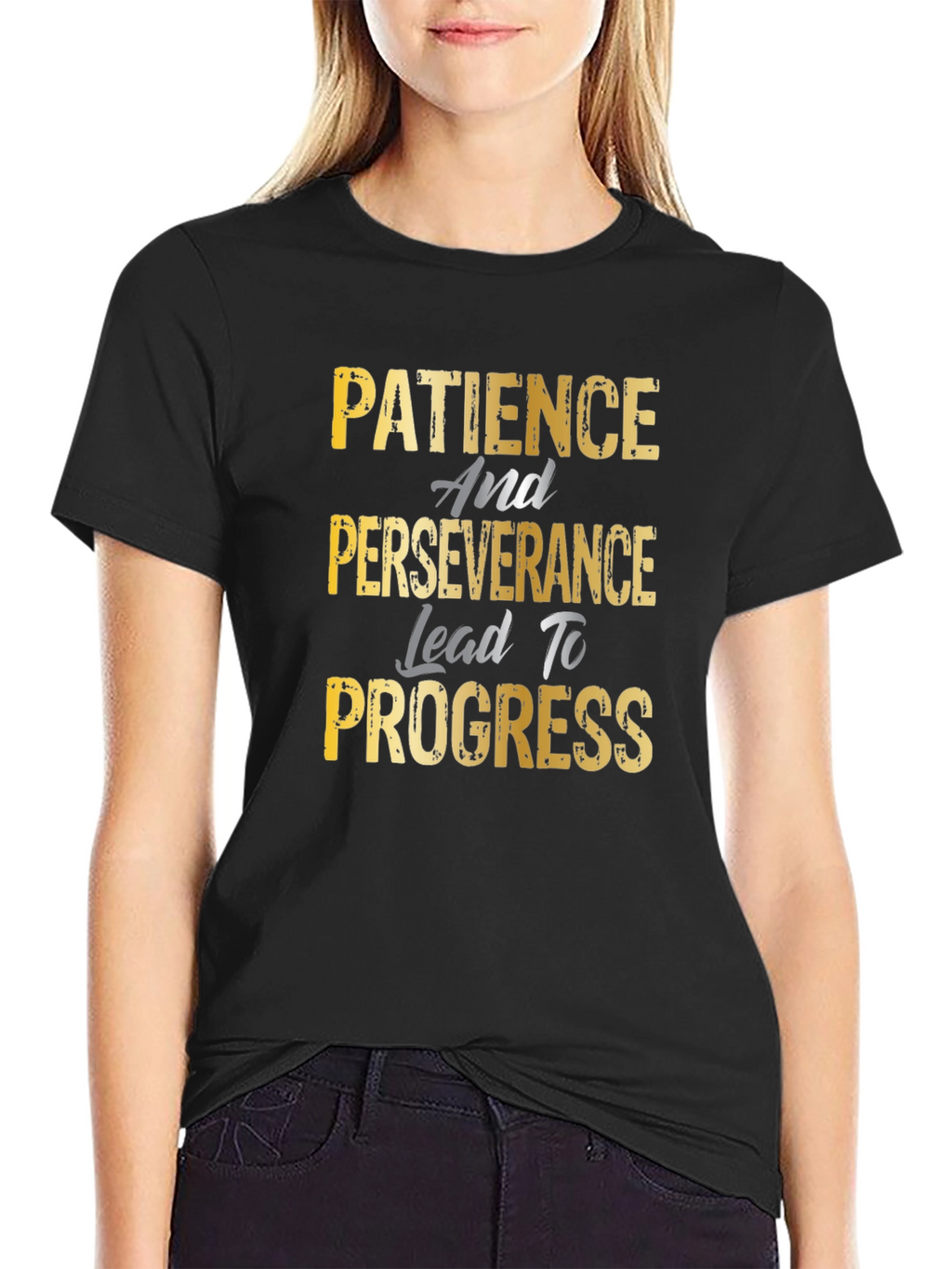 Patience Perseverance Progress Black Graphic Tee