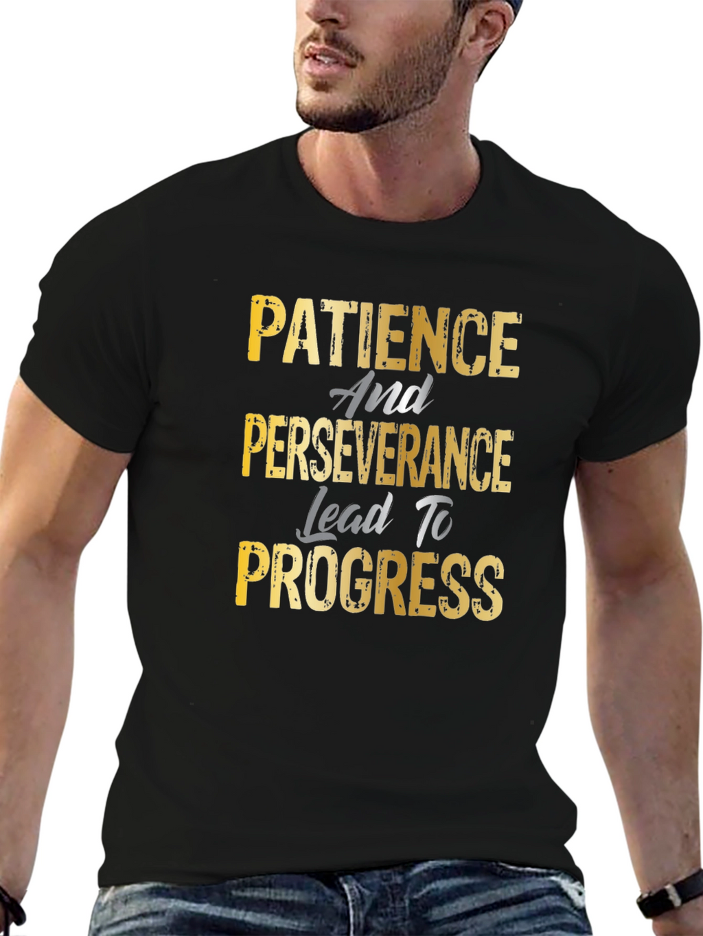 Patience Perseverance Progress Black Graphic Tee