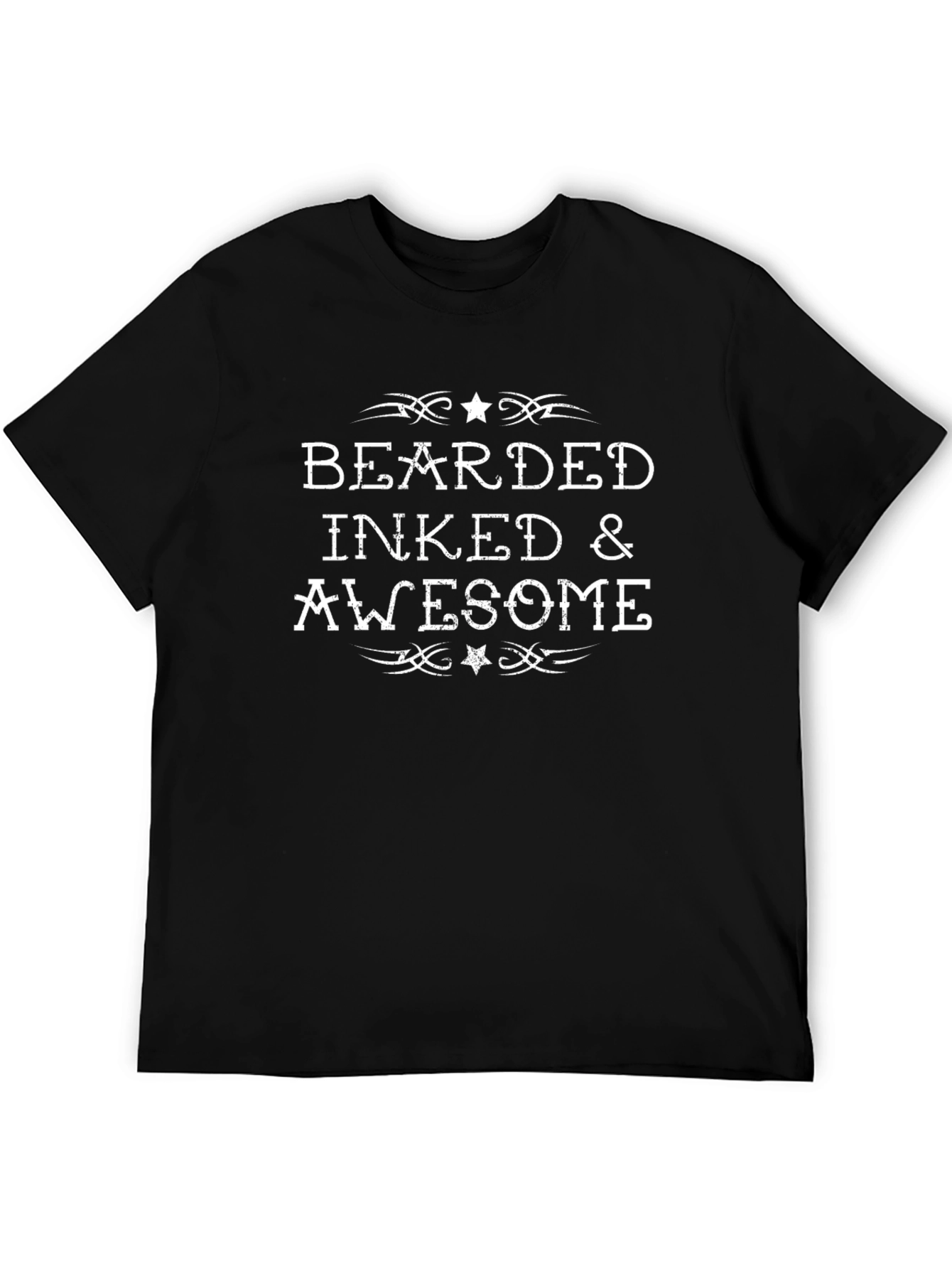 Bearded Inked & Awesome Graphic Tee - Black