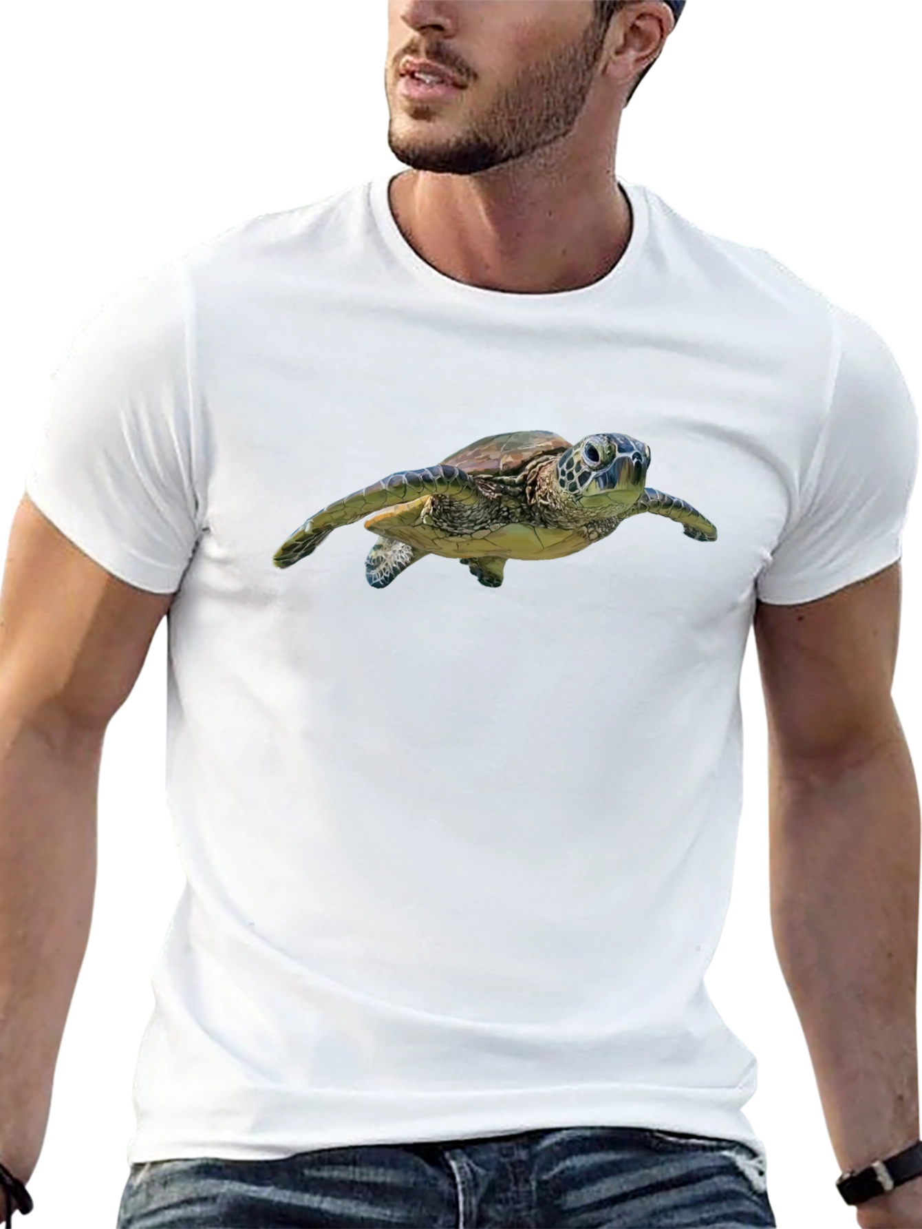 Sea Turtle Graphic T-Shirt - Black Marine Life Tee