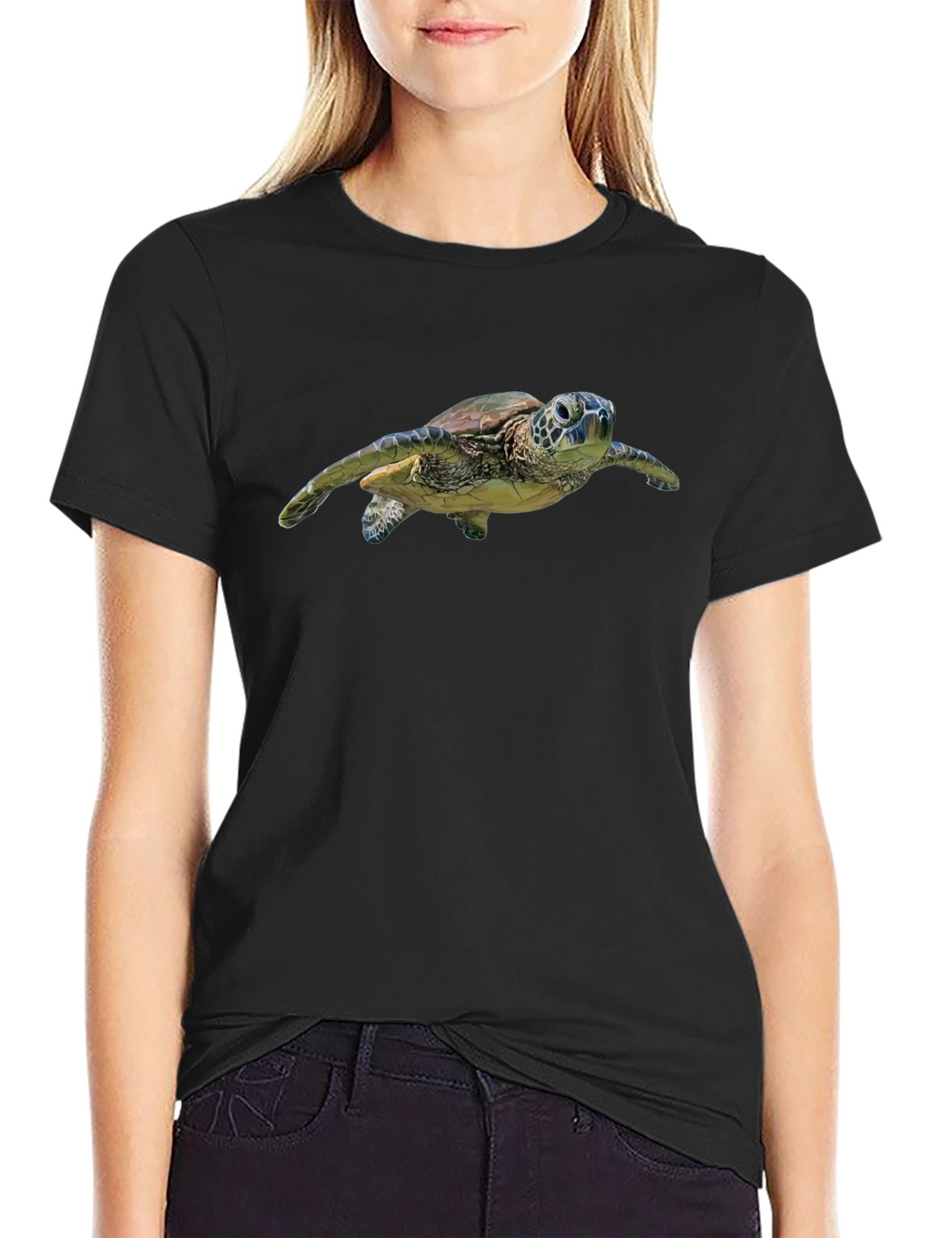 Sea Turtle Graphic T-Shirt - Black Marine Life Tee