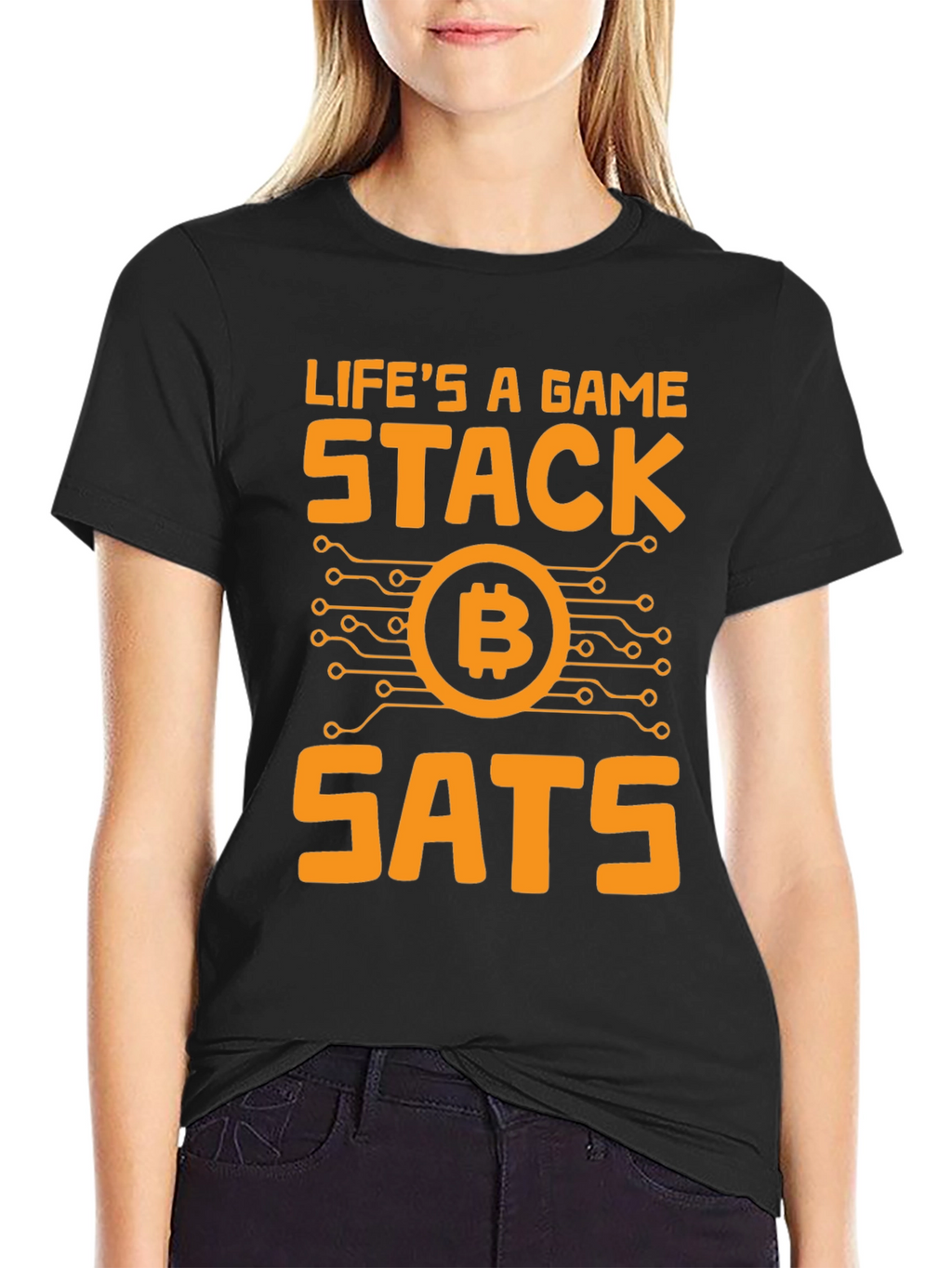 Lifes a Game Stack SATS Bitcoin T-Shirt