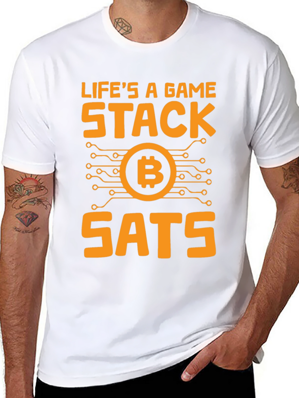 Lifes a Game Stack SATS Bitcoin T-Shirt