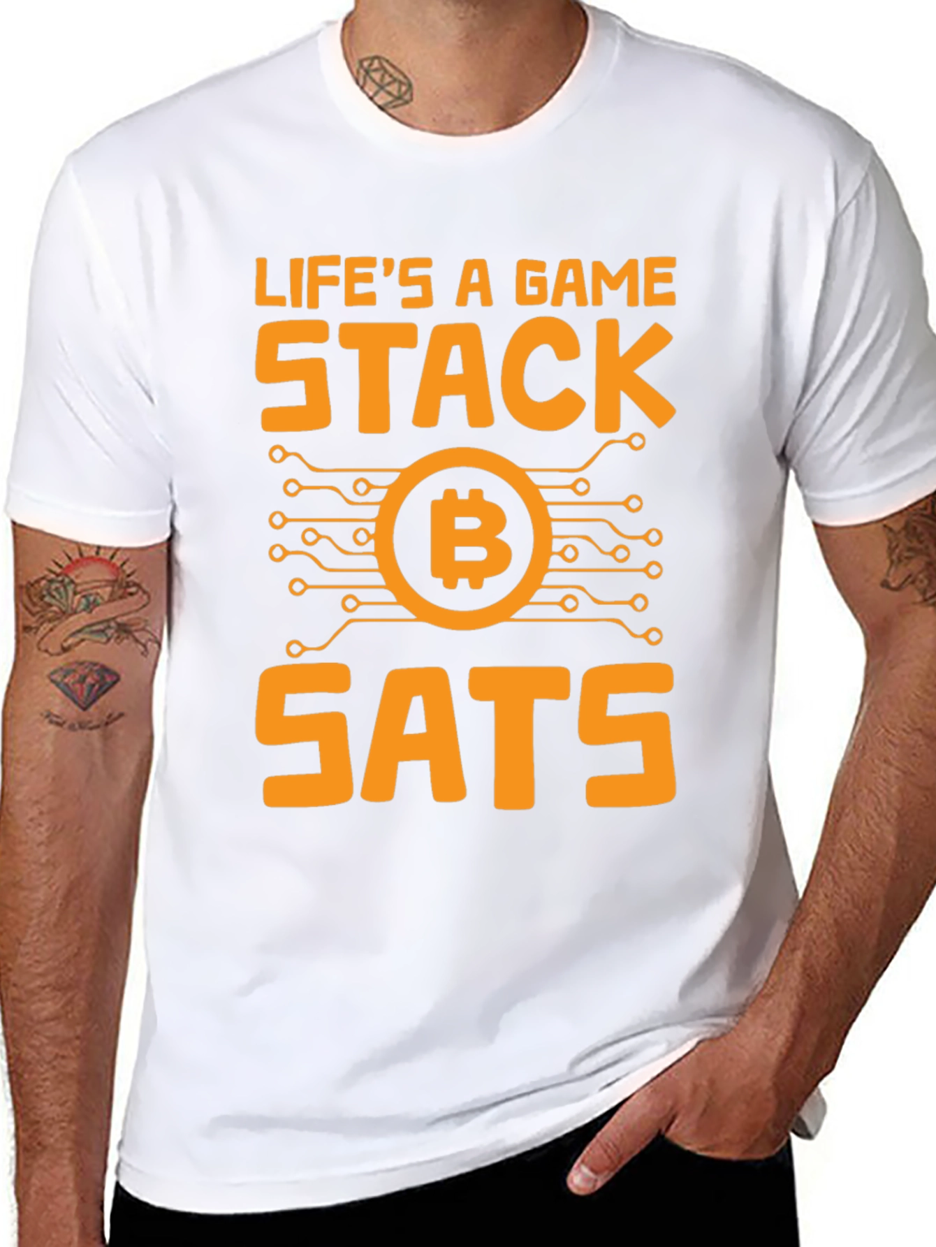Lifes a Game Stack SATS Bitcoin T-Shirt