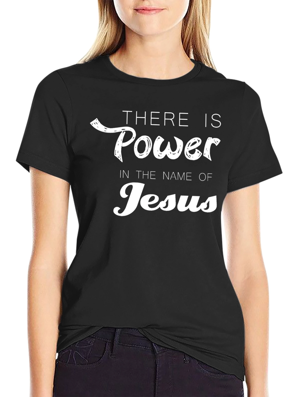 Power in Jesus Name Black T-Shirt
