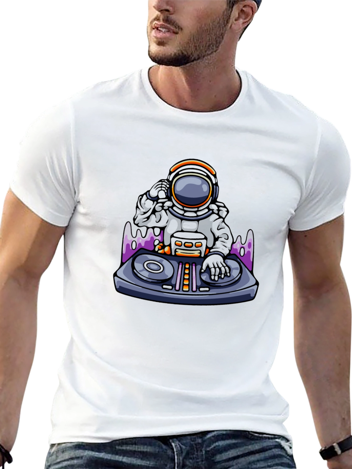 Astronaut DJ T-Shirt - Cool Graphic Tee