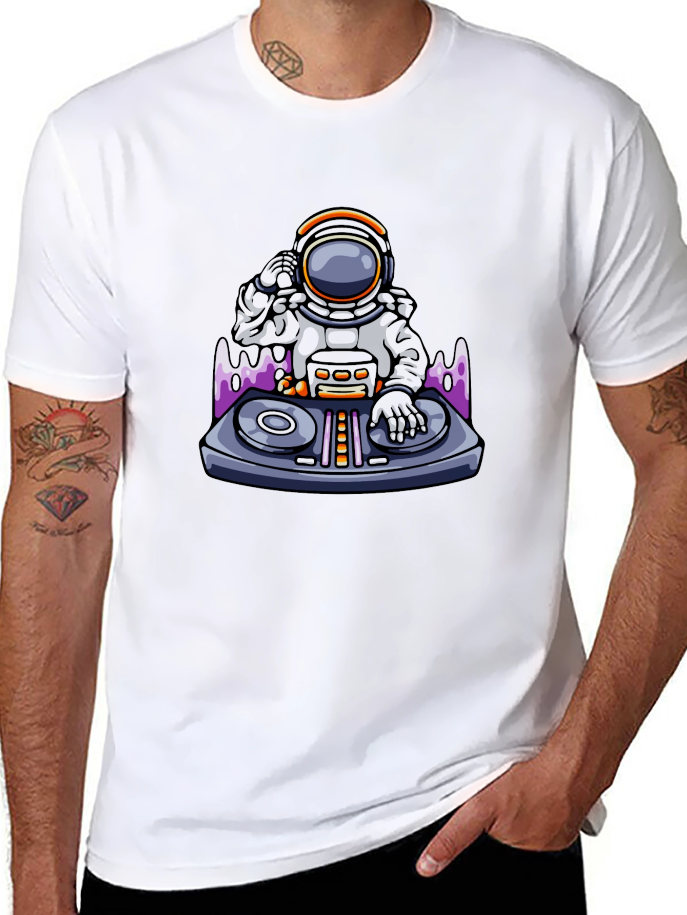 Astronaut DJ T-Shirt - Cool Graphic Tee