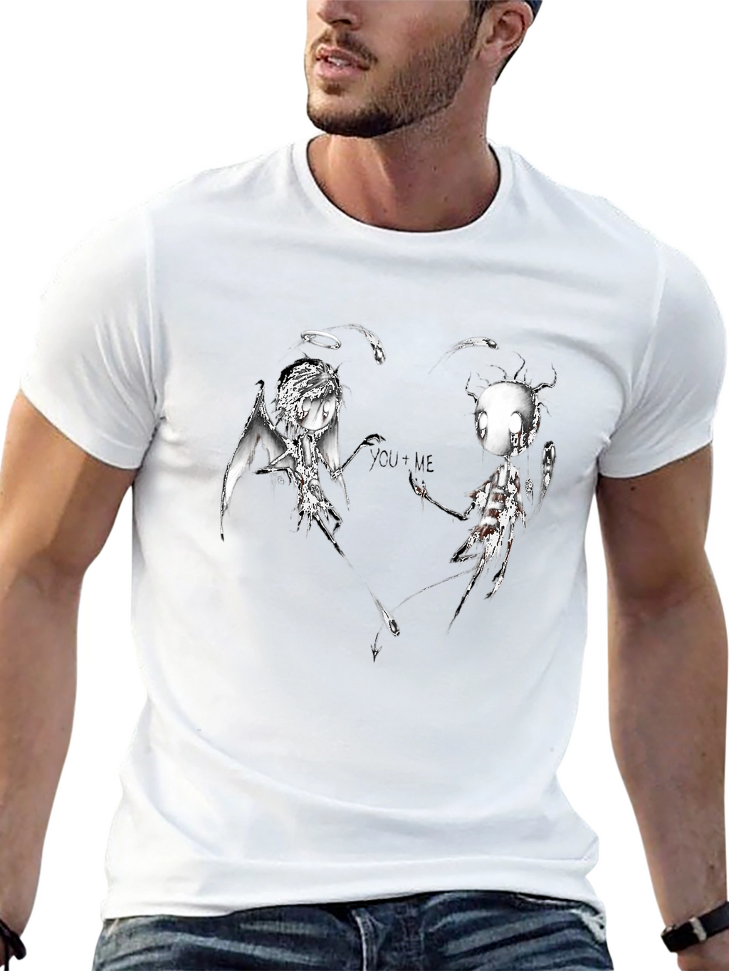 Dark Angel & Devil YOU+ME Graphic T-Shirt