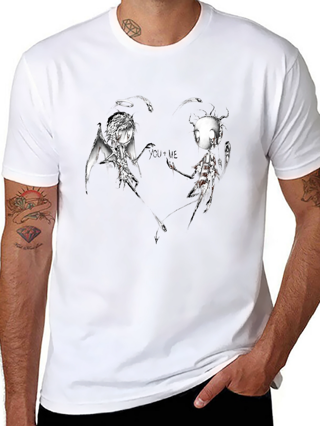 Dark Angel & Devil YOU+ME Graphic T-Shirt