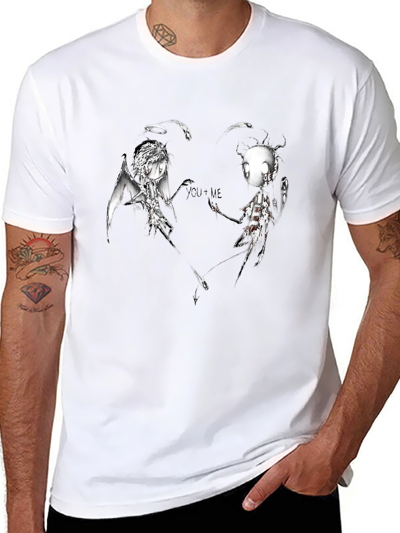 Dark Angel & Devil YOU+ME Graphic T-Shirt