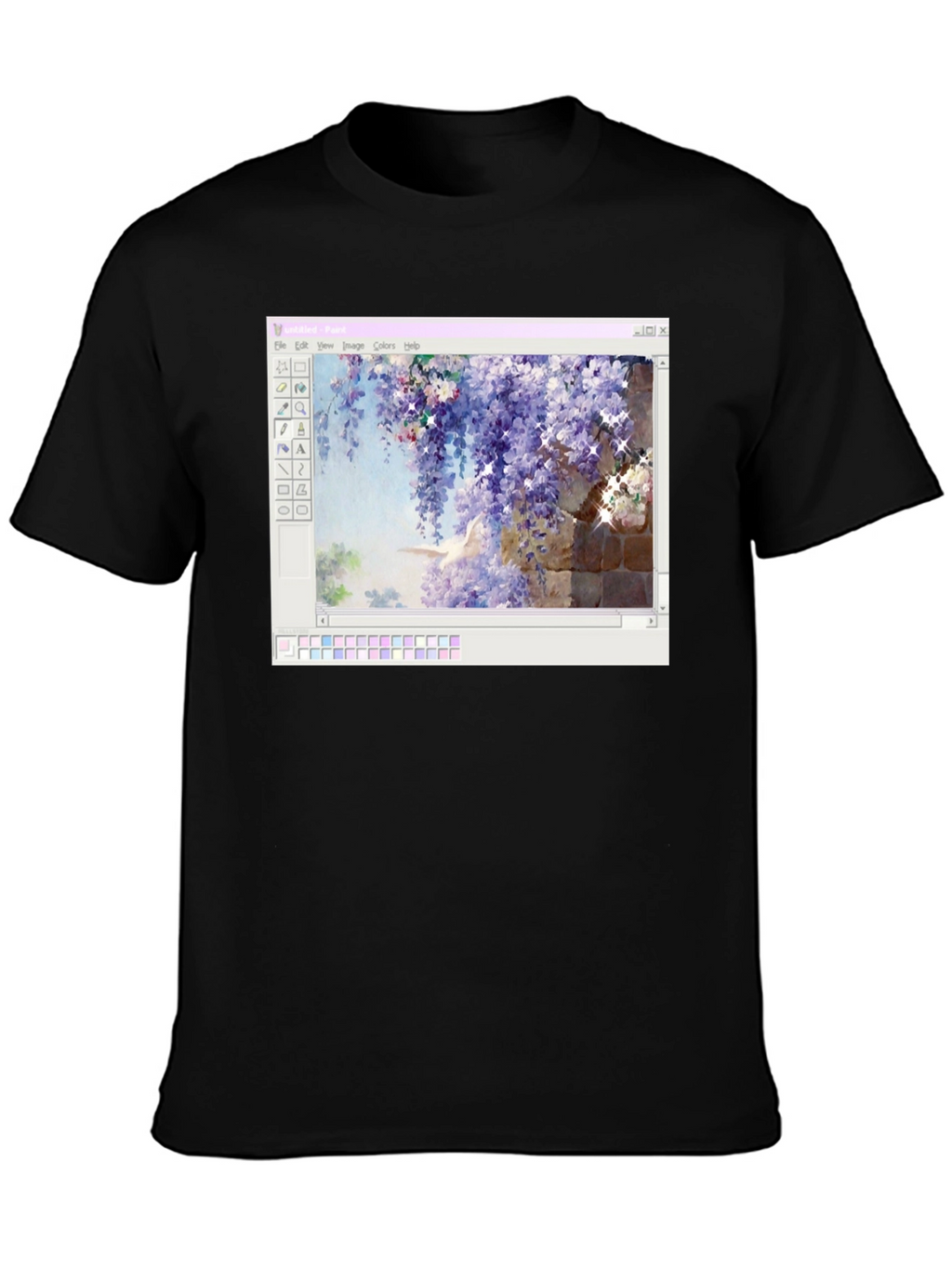Windows Paint Wisteria Black T-Shirt