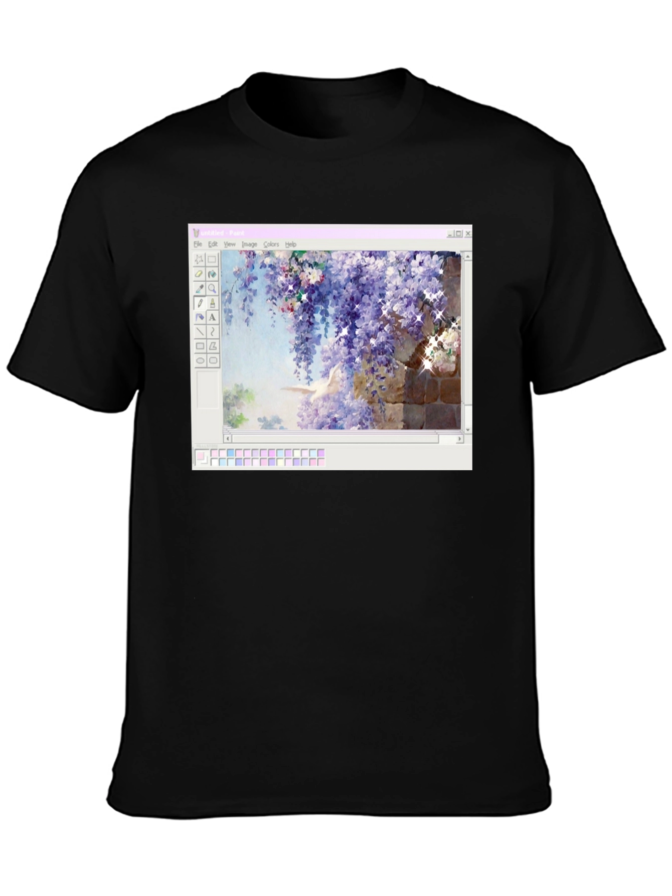 Windows Paint Wisteria Black T-Shirt