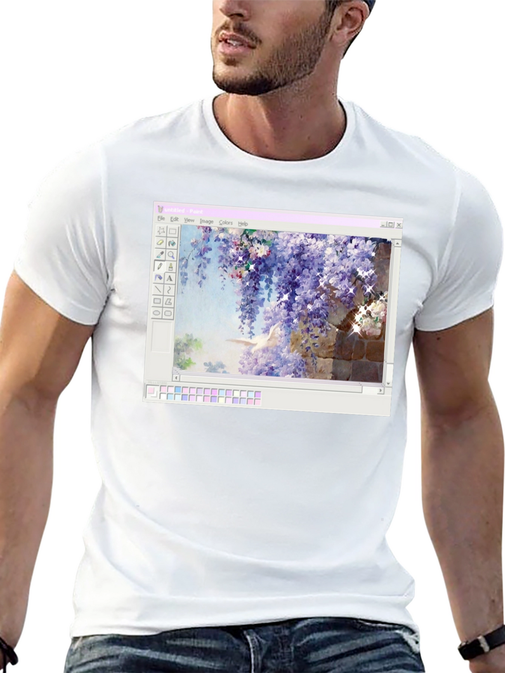 Windows Paint Wisteria Black T-Shirt