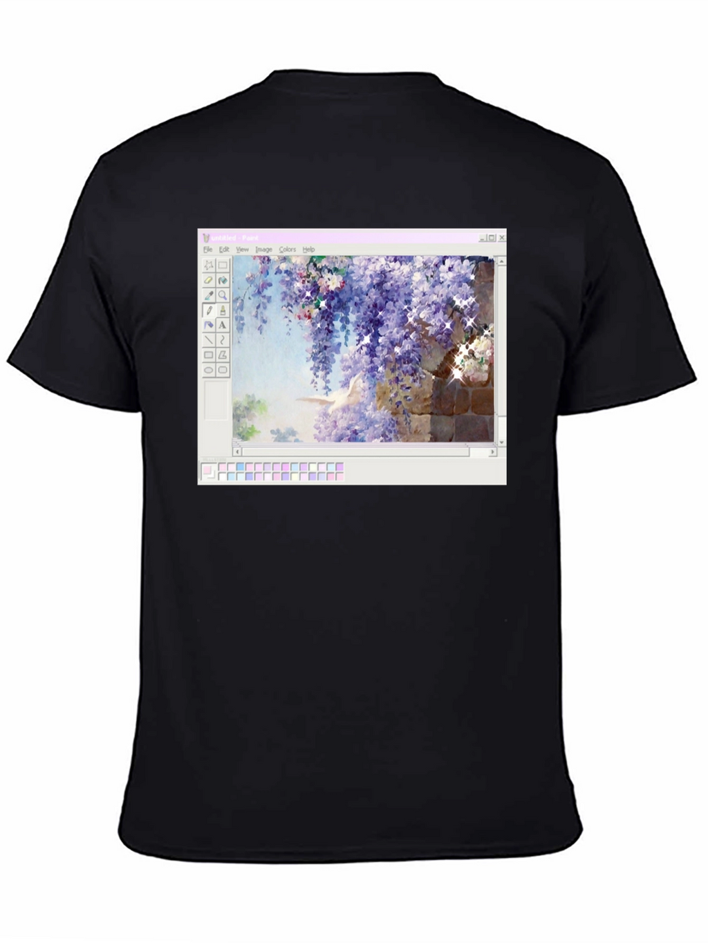 Windows Paint Wisteria Black T-Shirt