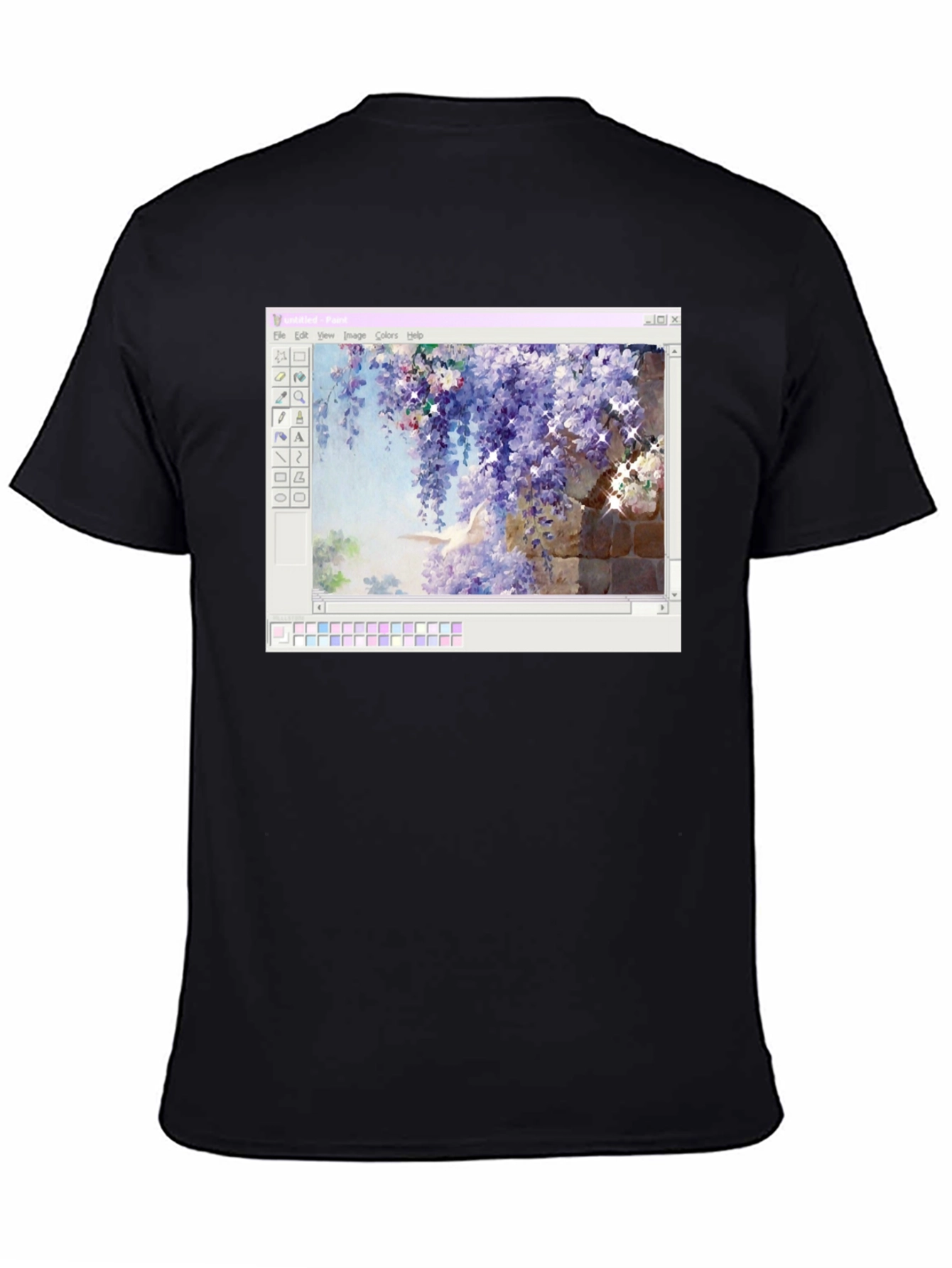 Windows Paint Wisteria Black T-Shirt