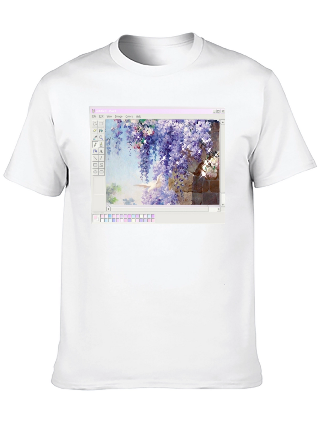 Windows Paint Wisteria Black T-Shirt