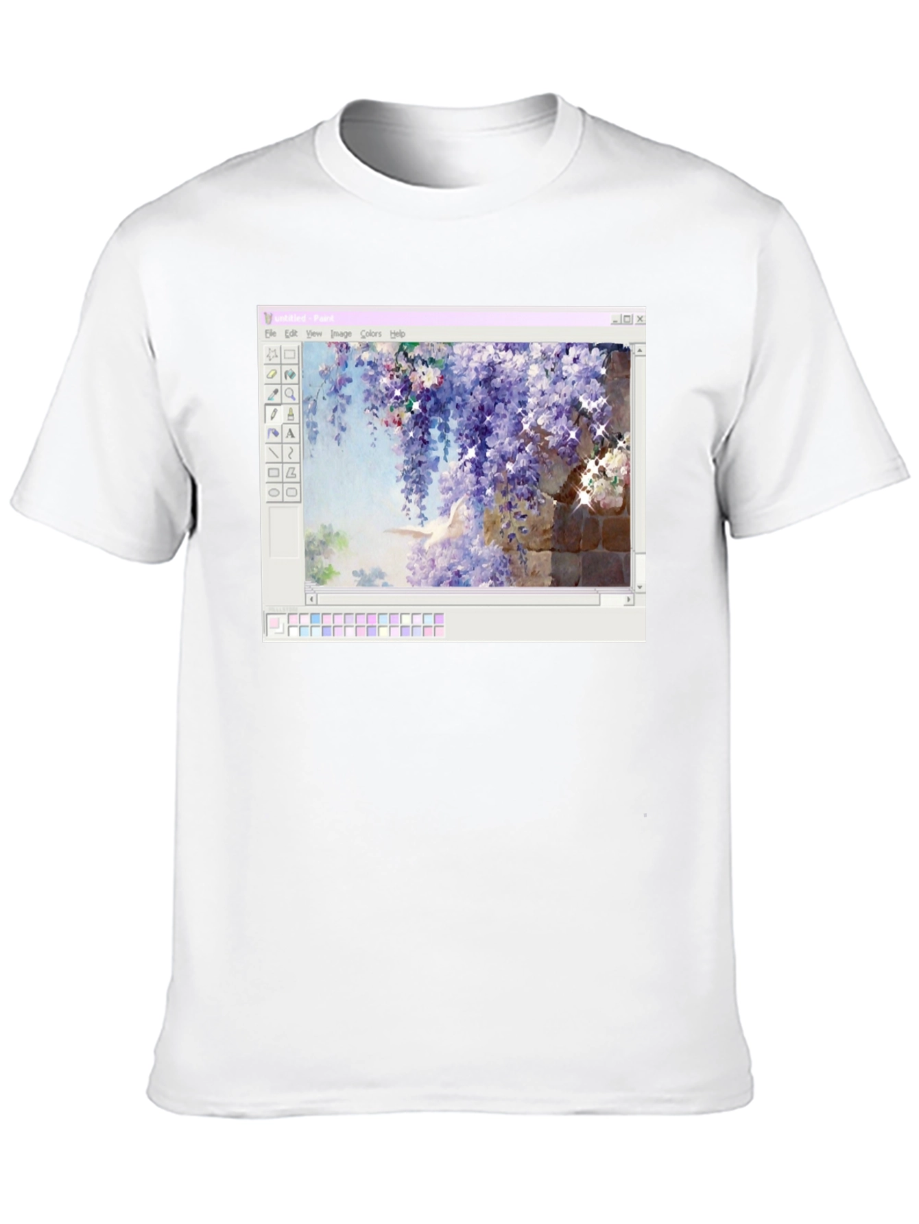 Windows Paint Wisteria Black T-Shirt