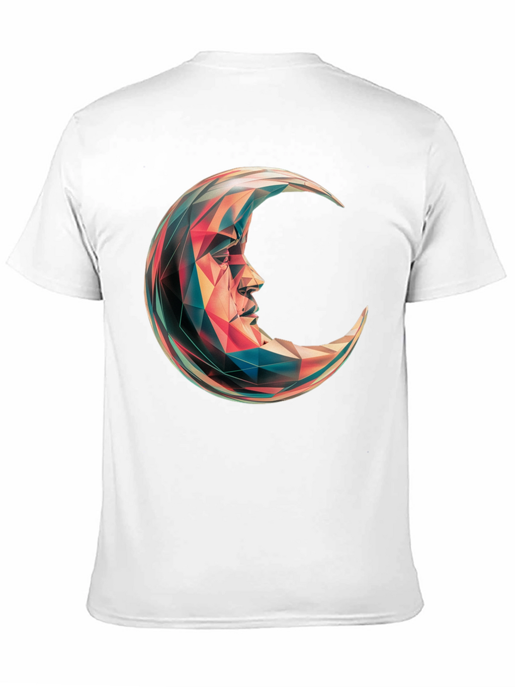 Geometric Crescent Moon Graphic T-Shirt - Black