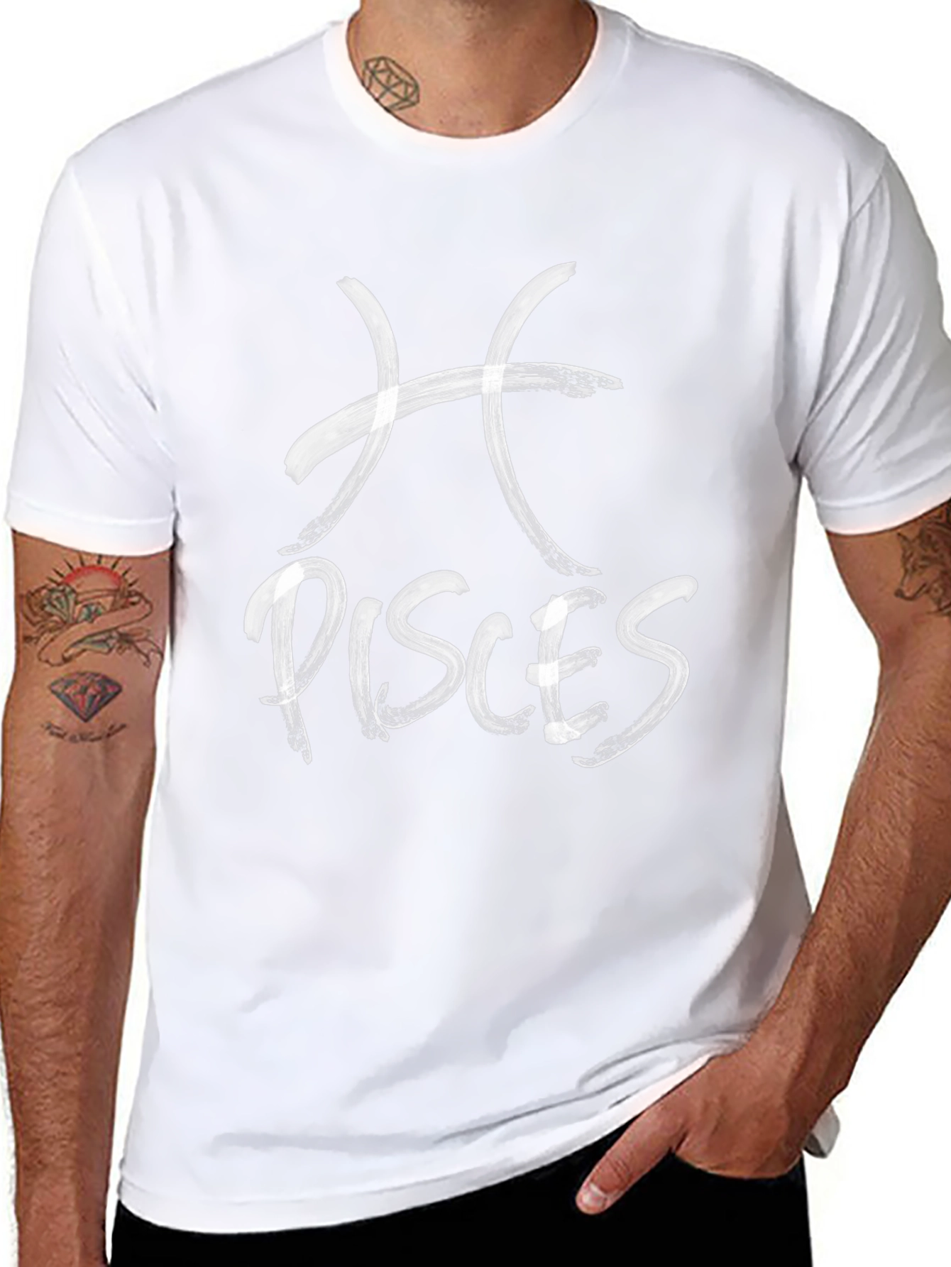 Pisces Zodiac Sign T-Shirt - Black Graphic Tee