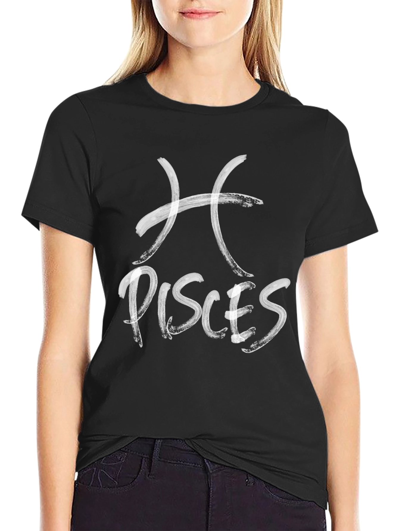Pisces Zodiac Sign T-Shirt - Black Graphic Tee
