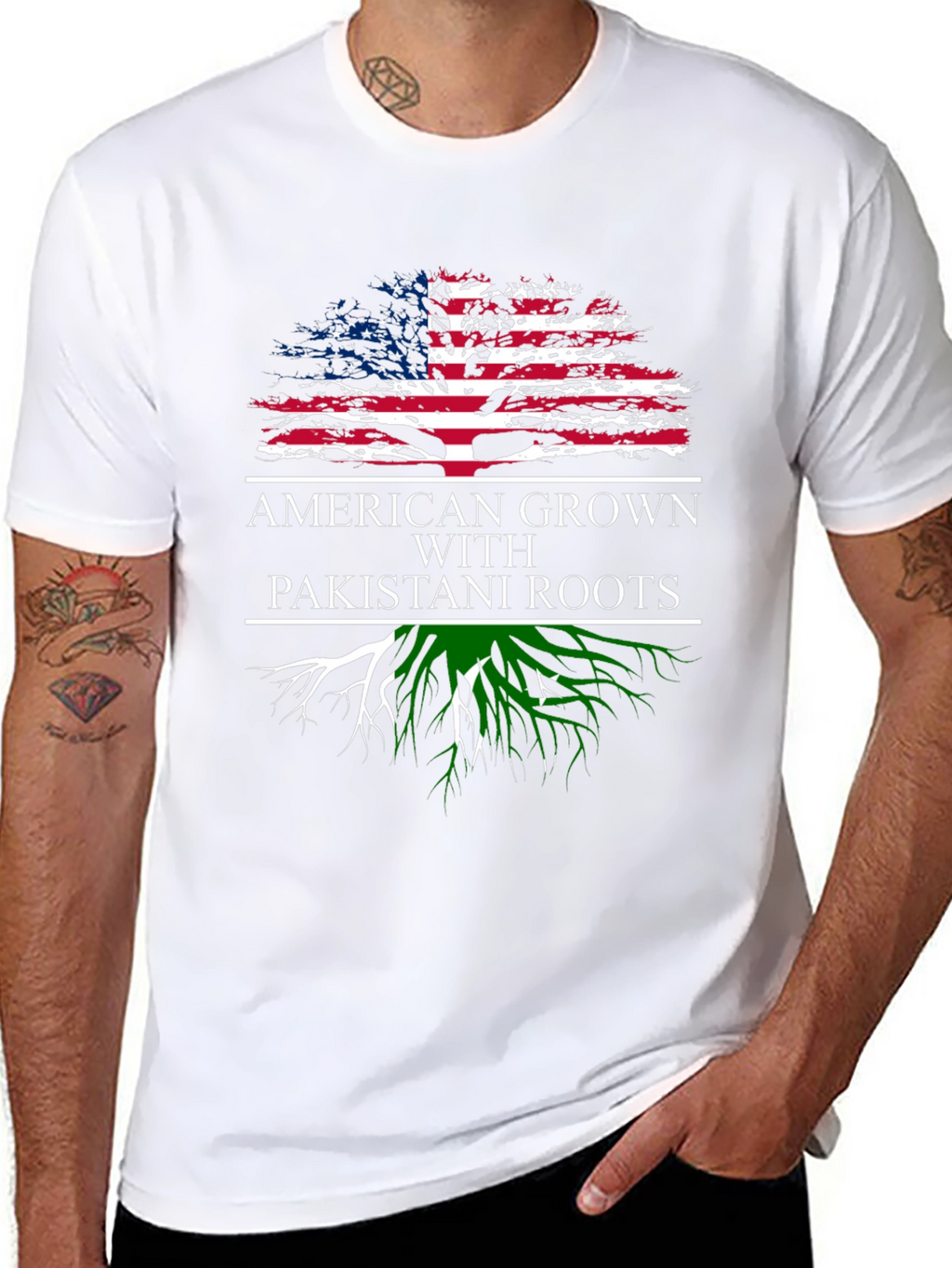 American Grown Pakistani Roots Graphic T-Shirt
